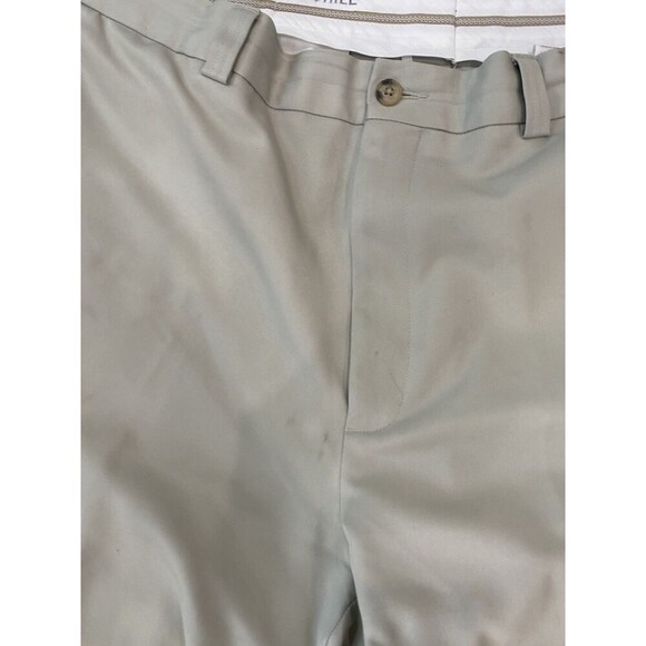 Oak Hill Premium Pant Mens 44x30 Tan/Gray Pleated Relaxed Straight Chino - Picture 11 of 16